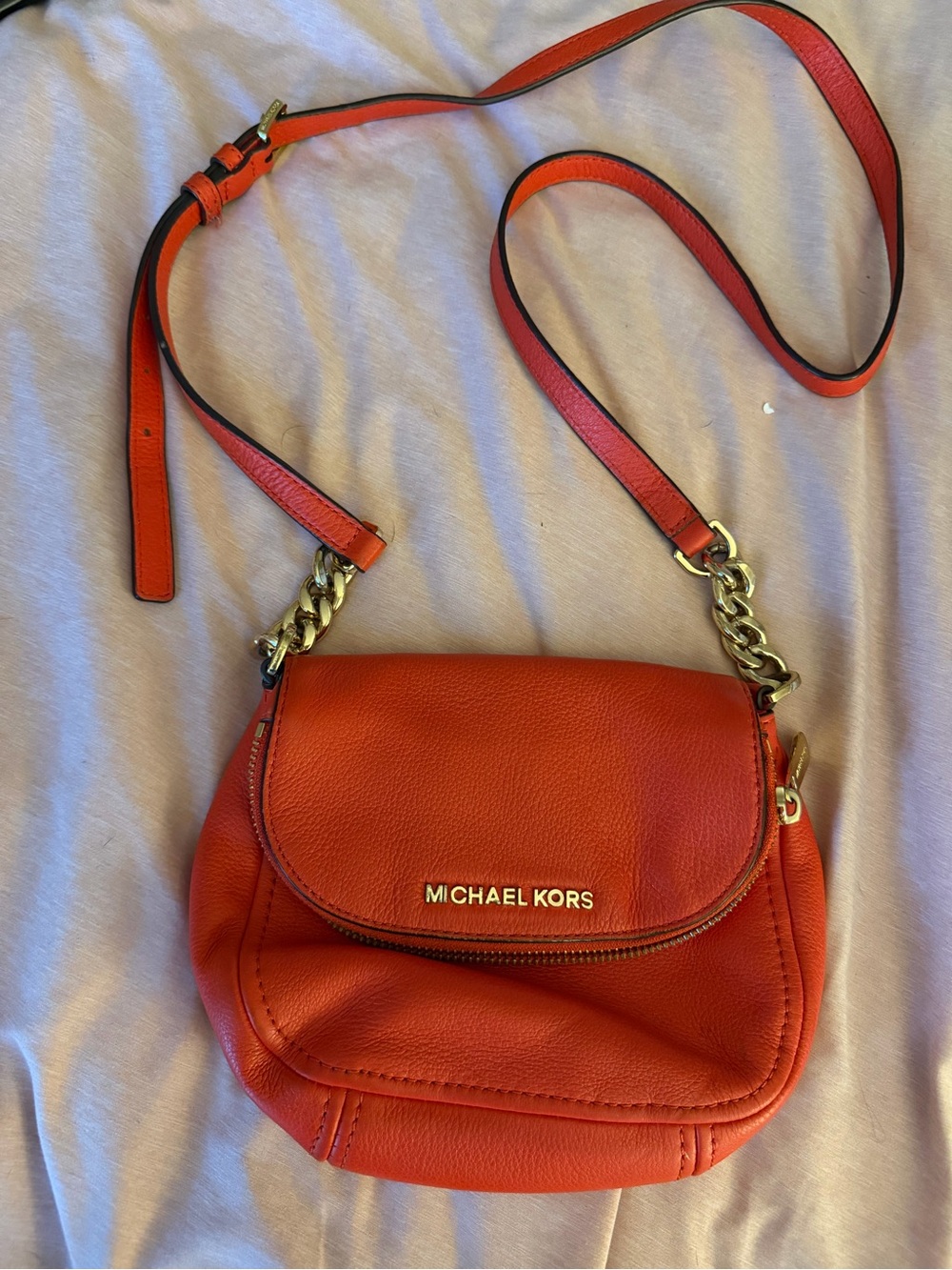MICHAEL KORS red Leather Crossbody Bag
